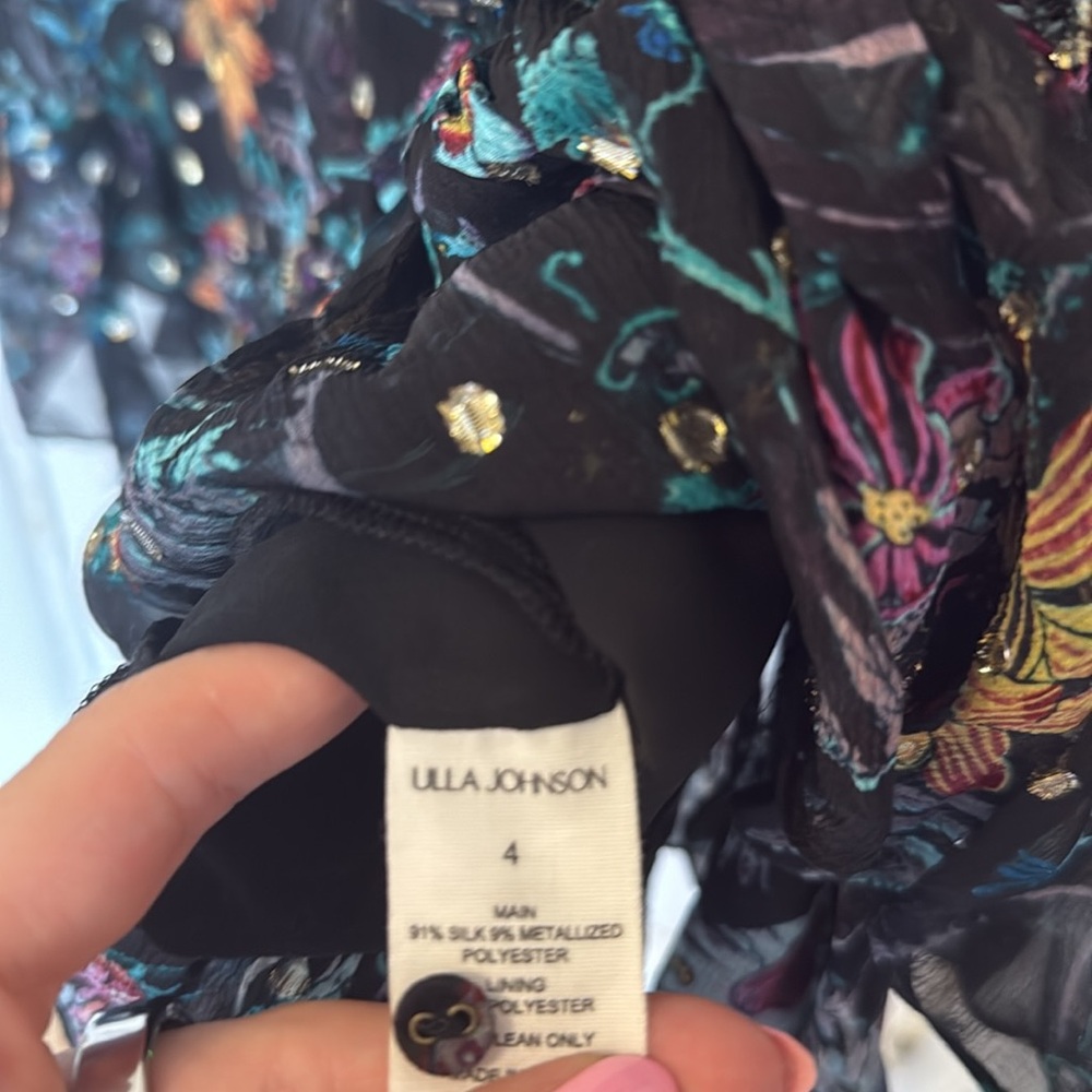 Ulla Johnson Anais Dress in Black Iris,  Size 4,  Silk  New without tags - Picture 6 of 6